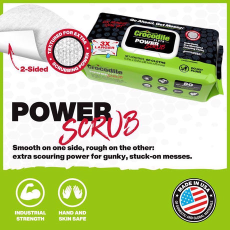 Crocodile Cloth Power Scrub Fiber Blend Cleaning Cloth 15 in. W X 10 in. L 80 pk, Pack of 6