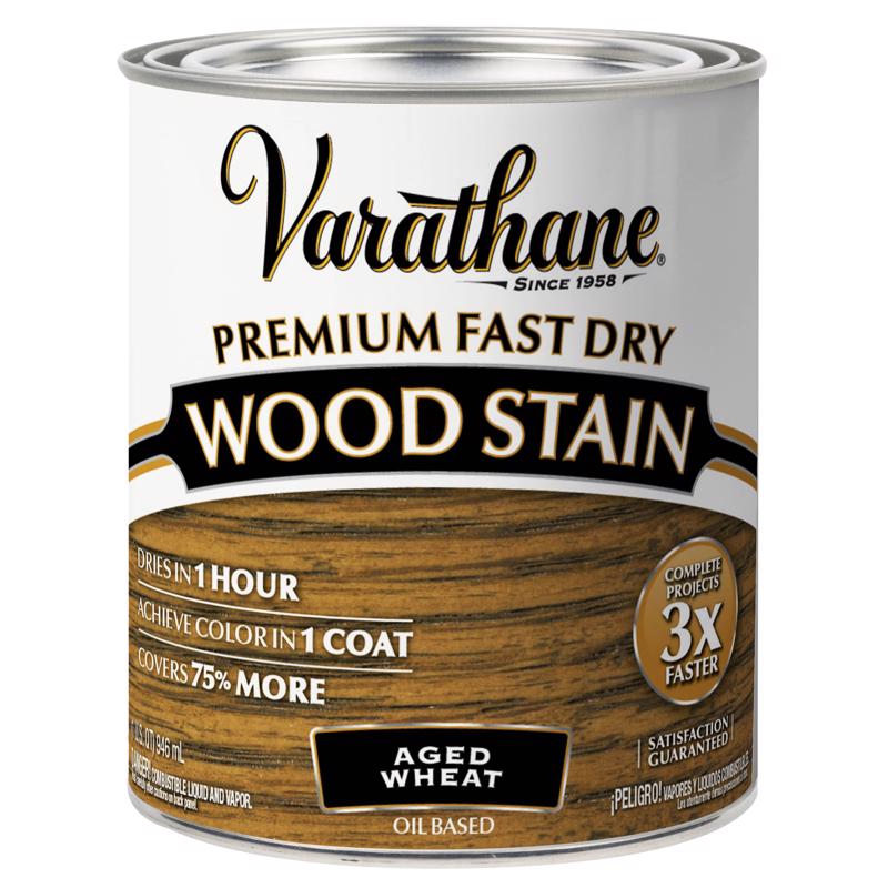 Varathane Premium Aged Wheat Oil-Based Urethane Modified Alkyd Fast Dry Wood Stain 1 qt, Pack of 2