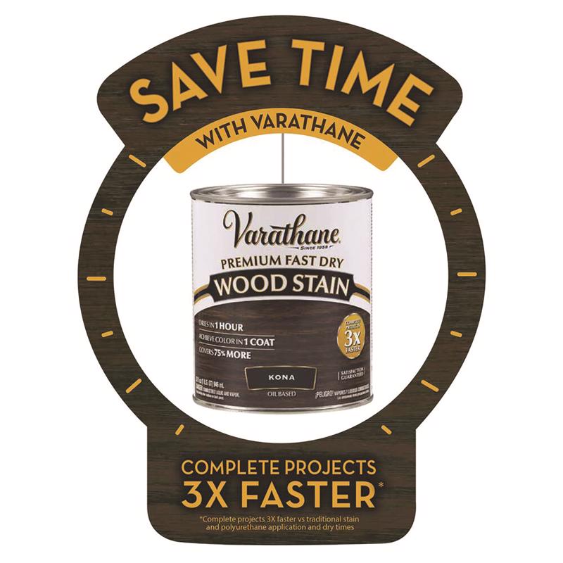 Varathane Premium True Brown Oil-Based Urethane Modified Alkyd Fast Dry Wood Stain 1 qt, Pack of 2