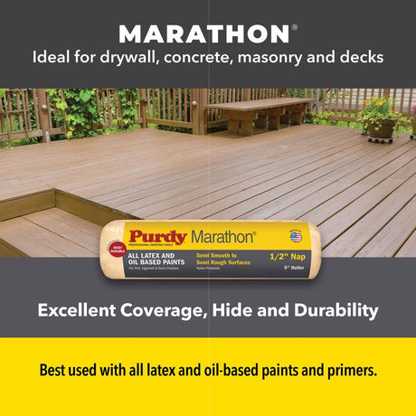 Purdy Marathon Nylon/Polyester 9 in. W X 3/8 in. Paint Roller Cover 1 pk