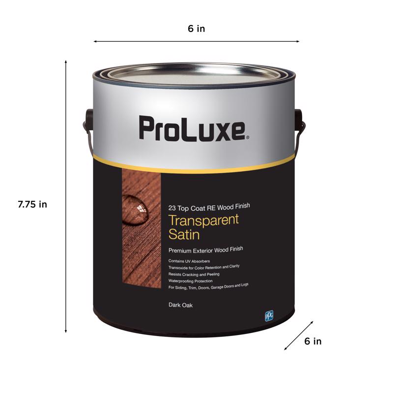 ProLuxe 23 Plus RE Transparent Satin Dark Oak Oil-Based Acrylic/Alkyd/Urethane Wood Finish 1 gal, Pack of 4