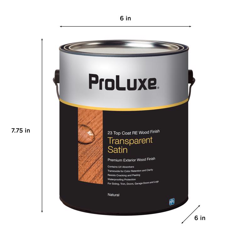 ProLuxe 23 Plus RE Transparent Satin Natural Oil-Based Acrylic/Alkyd/Urethane Wood Finish 1 gal, Pack of 4