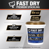 DAP Fast Dry Premium Ready to Use Off-White Spackling and Patching Compound 1 pt, Pack of 12