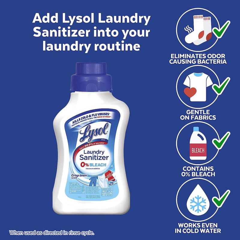 Lysol Crisp Linen Scent Fabric Sanitizer Liquid 41 oz 1 pk, Pack of 6