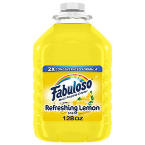 Fabuloso Lemon Scent All Purpose Cleaner Liquid 128 oz, Pack of 4