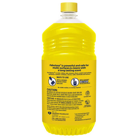 Fabuloso Lemon Scent All Purpose Cleaner Liquid 56 oz, Pack of 6