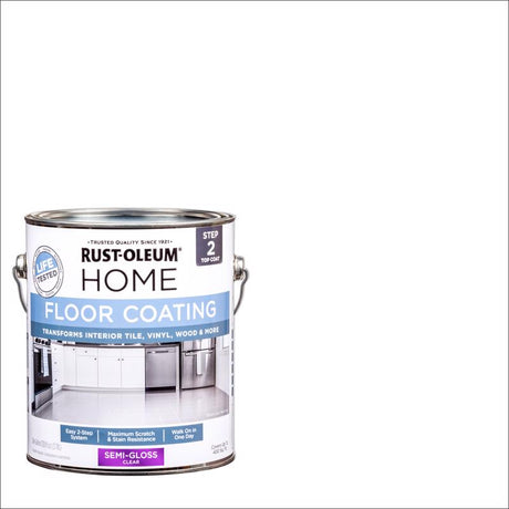 Rust-Oleum Home Top Coat Semi-Gloss Clear Floor Paint 1 gal, Pack of 2