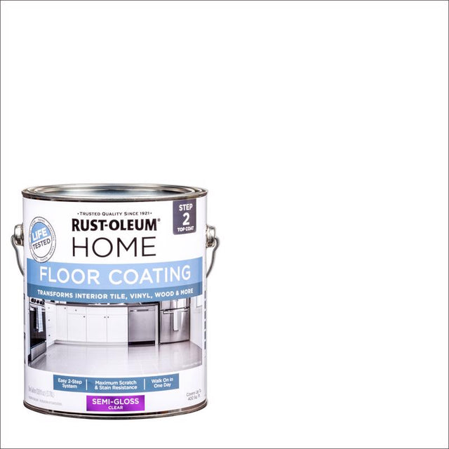 Rust-Oleum Home Top Coat Semi-Gloss Clear Floor Paint 1 gal, Pack of 2