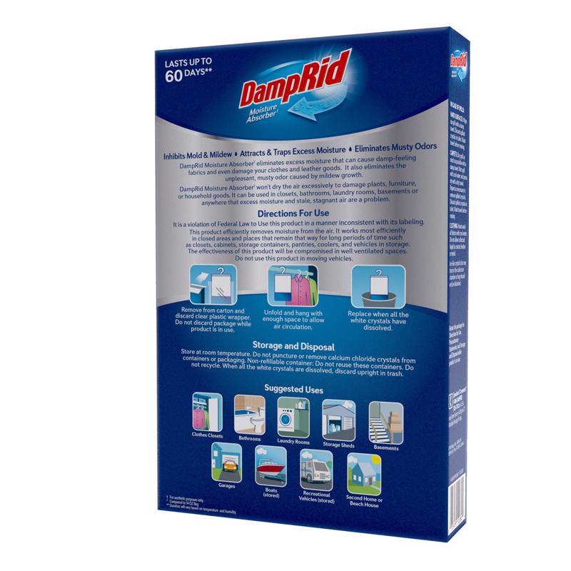 DampRid Hanging Moisture Absorber No Scent 15.4 oz, Pack of 6