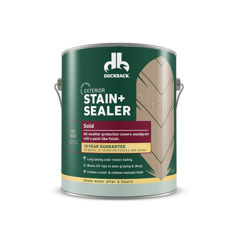 Duckback Solid Tintable White Tint Base Stain and Sealer 1 gal, Pack of 4