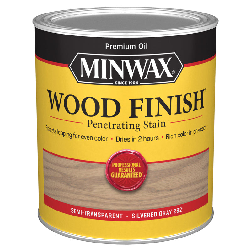 Minwax Wood Finish Semi-Transparent Silvered Gray Oil-Based Penetrating Wood Stain 1 qt, Pack of 4
