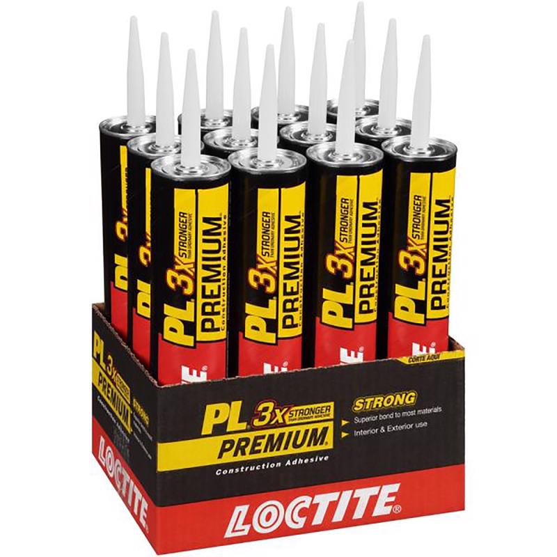 Loctite PL Premium Polyurethane Construction Adhesive 28 oz, Pack of 12
