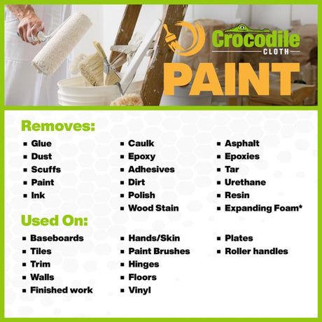 Crocodile Cloth 10 in. W X 15 in. L White Paint Cleaning Cloth, Pack of 6