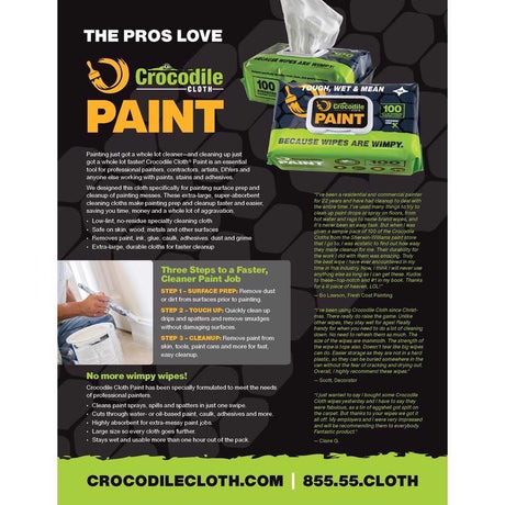 Crocodile Cloth 10 in. W X 15 in. L White Paint Cleaning Cloth, Pack of 6