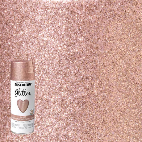 Rust-Oleum Specialty Glitter Rose Gold Spray Paint 10.25 oz, Pack of 4