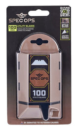 Spec Ops SPEC-K1-BLADE100 Utility Knife Blade, 2.3 in L, HCS, Precision-Honed, Hardened Edge
