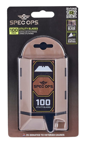 Spec Ops SPEC-K1-BLADE100 Utility Knife Blade, 2.3 in L, HCS, Precision-Honed, Hardened Edge