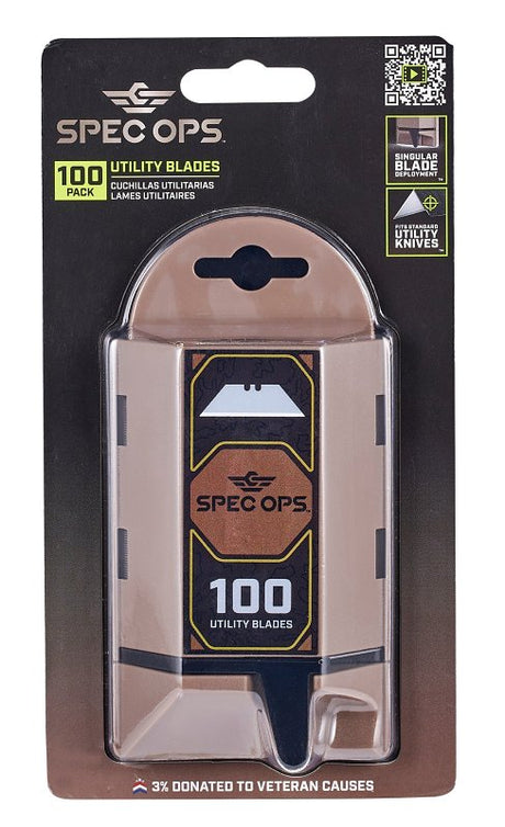 Spec Ops SPEC-K1-BLADE100 Utility Knife Blade, 2.3 in L, HCS, Precision-Honed, Hardened Edge