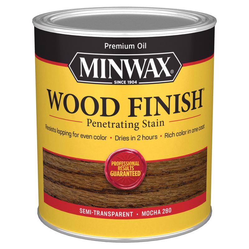Minwax Wood Finish Semi-Transparent Mocha Oil-Based Penetrating Wood Stain 1 qt, Pack of 4