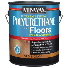 Minwax Ultra Semi-Gloss Clear Water-Based Fast-Drying Polyurethane 1 gal, Pack of 2