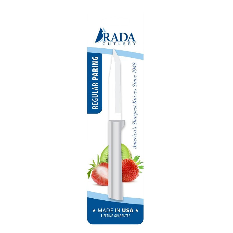 Rada Cutlery DR101 Regular Paring Knife, 3-1/4 in L Blade, High-Carbon Stainless Steel Blade, Aluminum Handle