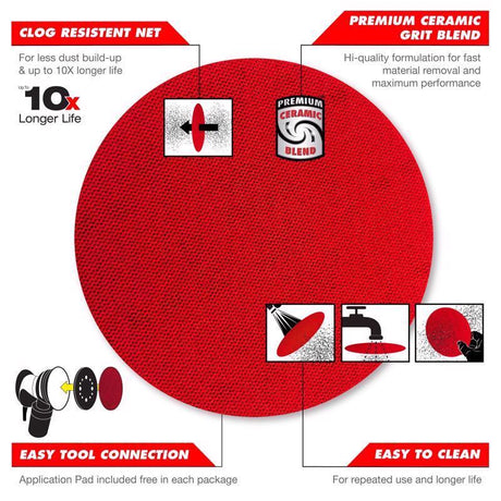 Diablo SandNet 5 in. Ceramic Blend Hook and Lock Sanding Disc 60 Grit Coarse 10 pk