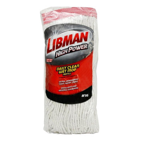 Libman High Power 3 in. Wet Cotton Mop Refill 1 pk, Pack of 6