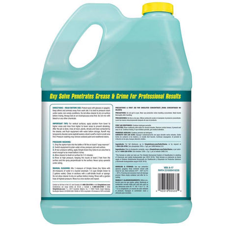 Simple Green Oxy Solve Non-Scented Scent Concentrated Multi-Surface Cleaner Liquid 1 gal, Pack of 4