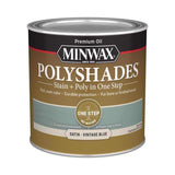 Minwax Polyshades Semi-Transparent Satin Vintage Blue Oil-Based Stain/Polyurethane Finish 1/2 pt, Pack of 4