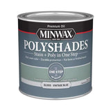 Minwax PolyShades Semi-Transparent Gloss Vintage Blue Stain/Polyurethane Finish 1/2 pt, Pack of 4