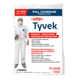 Dupont Tyvek Unisex Polyethylene Full Coverage Hooded Coverall W/Boot White 3XL 1 pk, Pack of 12