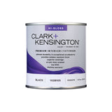 Clark+Kensington High-Gloss Black Premium Paint Exterior and Interior 1/2 pt, Pack of 6