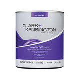 Clark+Kensington High-Gloss Tint Base Neutral Base Premium Paint Exterior and Interior 1 qt, Pack of 4
