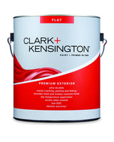 Clark+Kensington Flat Tint Base Ultra White Base Exterior Paint and Primer Exterior 1 gal, Pack of 4