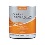 Clark+Kensington Semi-Gloss Tint Base Ultra White Base Exterior Paint and Primer Exterior 1 qt, Pack of 4