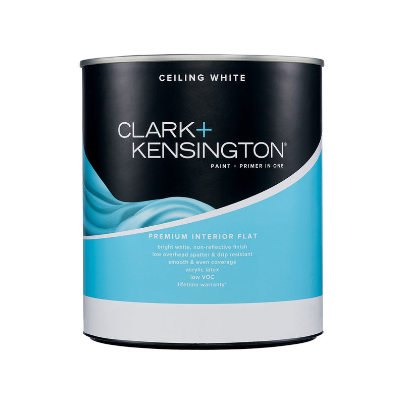 Clark+Kensington Flat Ceiling White Ceiling Paint Interior 1 qt, Pack of 4