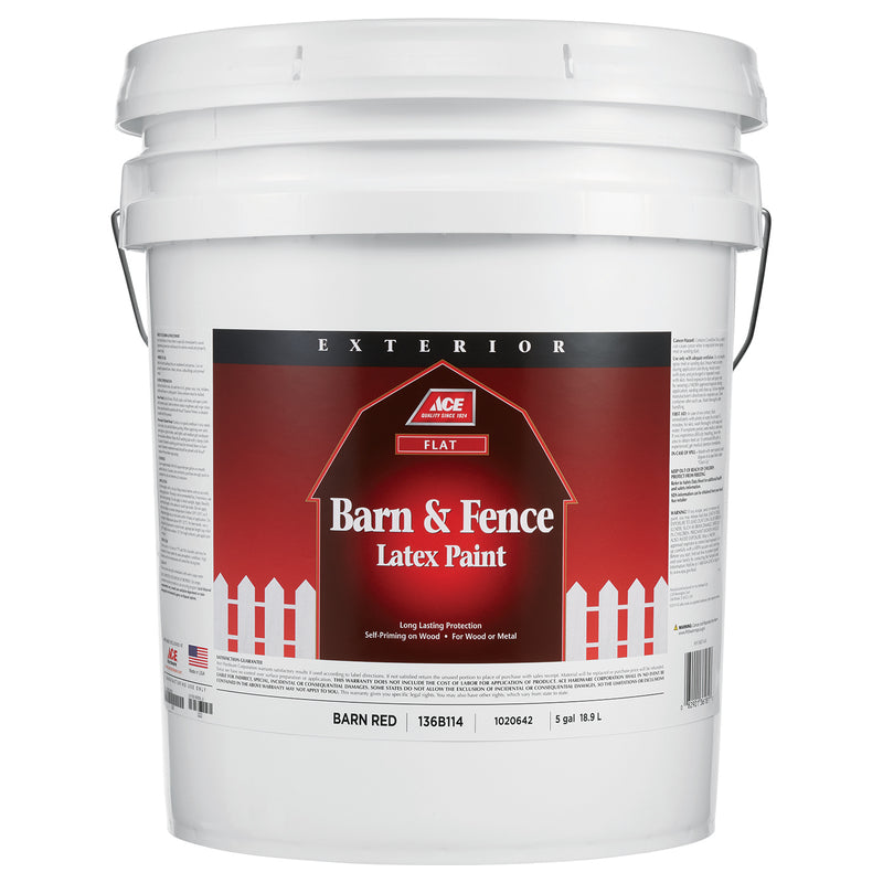 Ace Flat Barn Red Barn and Fence Paint Exterior 5 gal