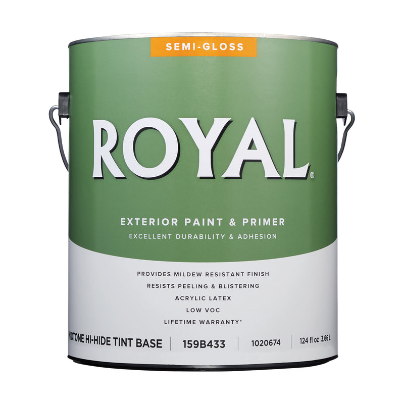 Royal Semi-Gloss Tint Base Mid-Tone Base Paint Exterior 1 gal, Pack of 4