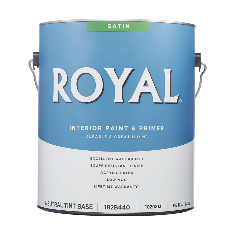 Royal Satin Tint Base Neutral Base Paint Interior 1 gal, Pack of 4