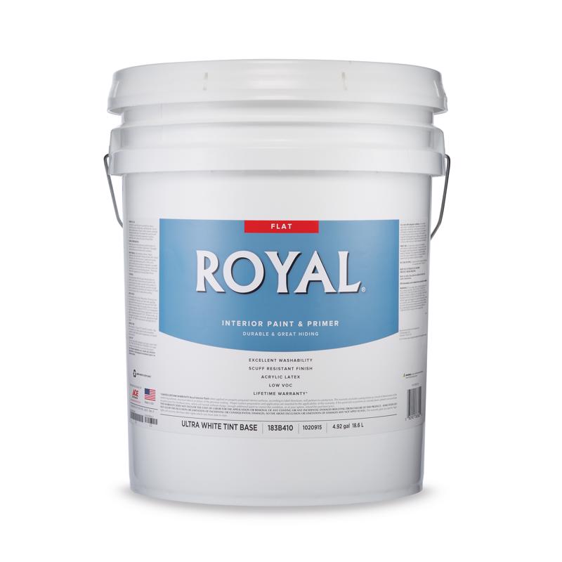 Royal Flat Tint Base Ultra White Base Paint and Primer Interior 5 gal