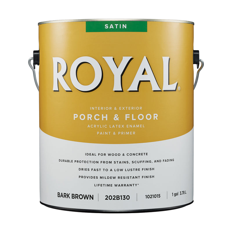 Royal Satin Bark Brown Porch and Floor Paint+Primer 1 gal, Pack of 2
