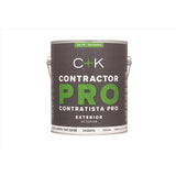 C+K Contractor Pro Satin Tint Base Ultra White Base Paint Exterior 1 gal, Pack of 4