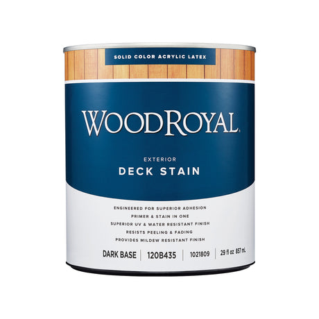Ace Wood Royal Solid Tintable Flat Tint Base Dark Base Acrylic Latex Deck Stain 1 qt, Pack of 4