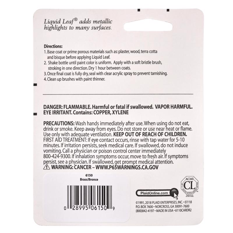 Plaid Metallic Brass Glaze 0.8 oz