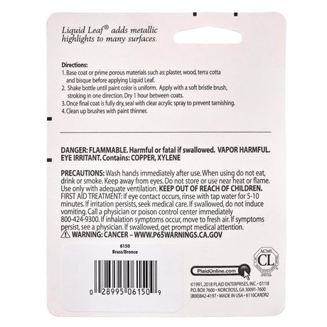 Plaid Metallic Brass Glaze 0.8 oz