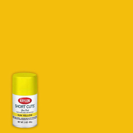 Krylon Short Cuts Gloss Sun Yellow Spray Paint 3 oz, Pack of 6