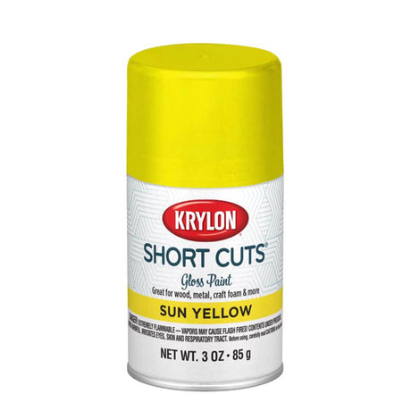 Krylon Short Cuts Gloss Sun Yellow Spray Paint 3 oz, Pack of 6