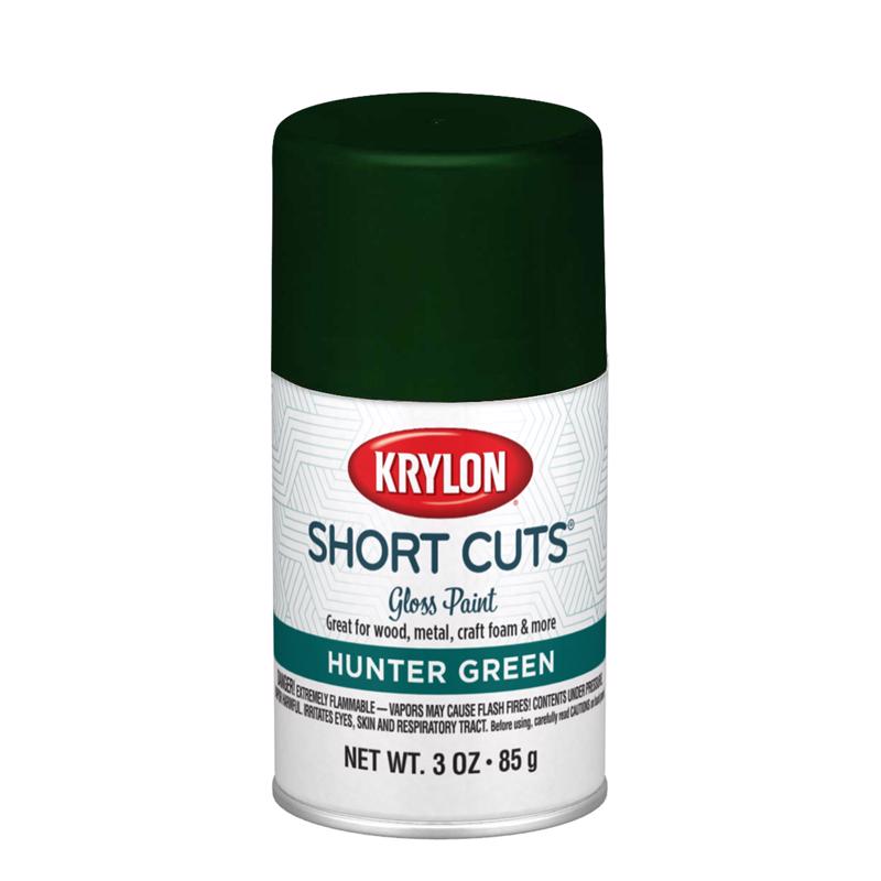 Krylon Short Cuts Gloss Hunter Green Spray Paint 3 oz, Pack of 6
