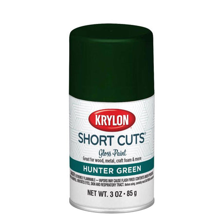 Krylon Short Cuts Gloss Hunter Green Spray Paint 3 oz, Pack of 6