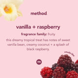 Method Vanilla & Raspberry Scent Gel Hand Wash 12 oz, Pack of 3